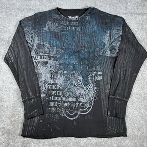 Inner Sanctum Shirt Men's XXL AOP Waffle Knit Long Sleeve Lost Souls Goth Grunge